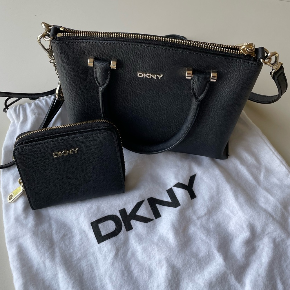 DKNY leather crossbody bag and wallet
